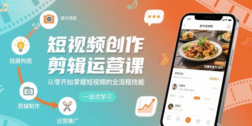 短视频创作剪辑运营课，从零开始掌握短视频的全流程技能_就是爱分享