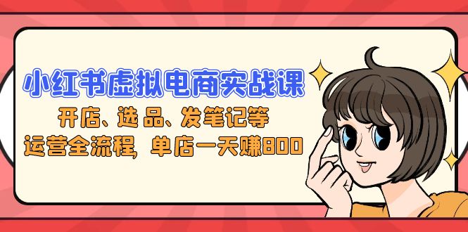 小红书虚拟电商实战课：开店、选品、发笔记等运营全流程，单店一天赚800_就是爱分享