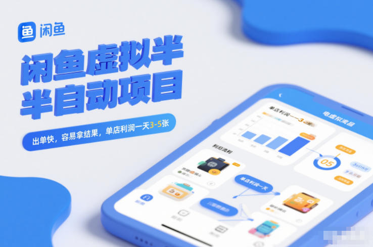 闲鱼虚拟半自动项目，出单快，容易拿结果，单店利润一天3-5张_就是爱分享