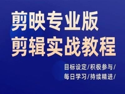 剪映专业版剪辑实战教程，目标设定/积极参与/每日学习/持续精进_就是爱分享