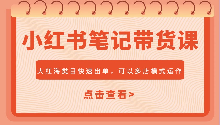 小红书笔记带货课，大红海类目快速出单，市场大，可以多店模式运作(更新)_就是爱分享