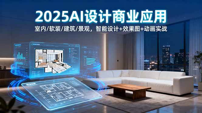（16052期）2025AI设计商业应用：室内/软装/建筑/景观，智能设计+效果图+动画实战_就是爱分享