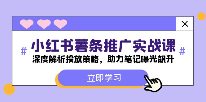 小红书-薯条推广实战课：深度解析投放策略，助力笔记曝光飙升_就是爱分享