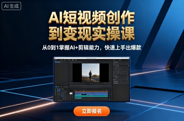 AI短视频创作到变现实操课，从0到1掌握AI+剪辑能力，快速上手出爆款（更新10月）_就是爱分享