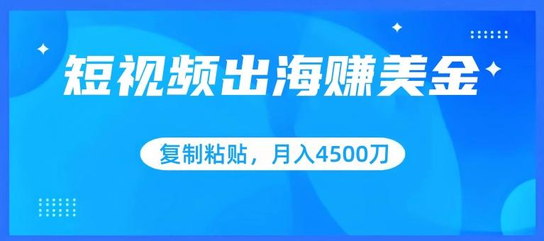 短视频出海赚美金，复制粘贴批量操作，小白轻松掌握，月入4500美刀【揭秘】_就是爱分享