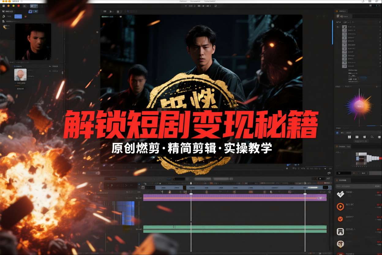 短剧拉新之原创燃剪精简剪辑实操课，解锁短剧变现秘籍_就是爱分享