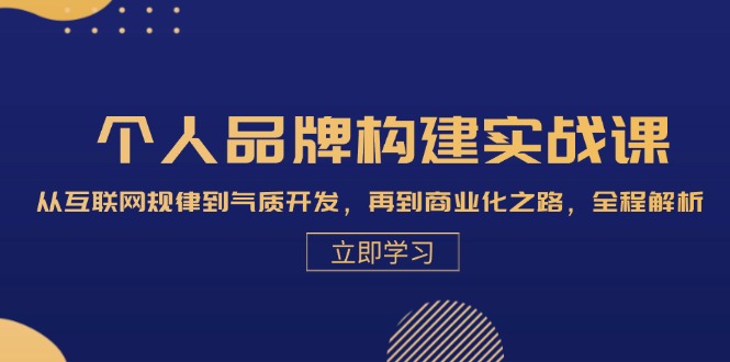 个人品牌构建实战课：从互联网规律到气质开发，再到商业化之路，全程解析_就是爱分享