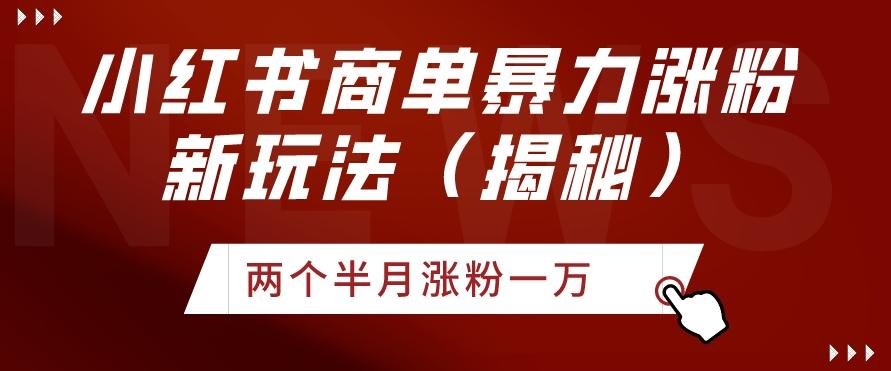 小红书商单暴力涨粉新玩法两个半月涨粉一万（揭秘）_就是爱分享