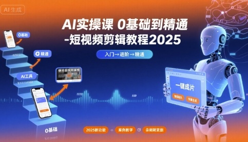 AI实操课0基础到精通-短视频剪辑教程2025_就是爱分享