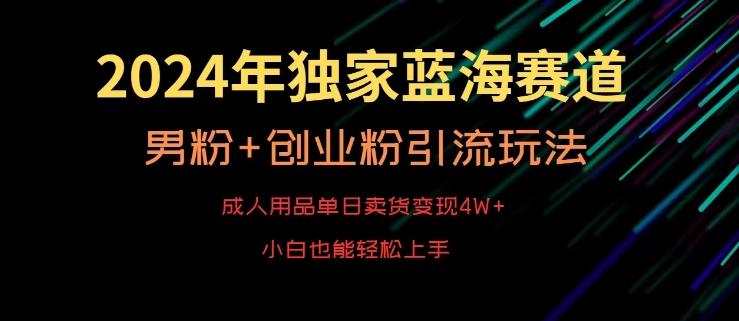 2024年独家蓝海赛道，成人用品单日卖货变现4W+，男粉+创业粉引流玩法，不愁搞不到流量【揭秘】_就是爱分享
