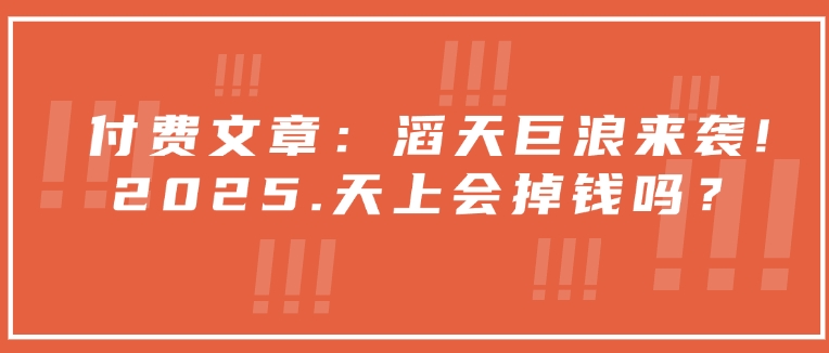 付费文章：滔天巨浪来袭！2025天上会掉钱吗？_就是爱分享