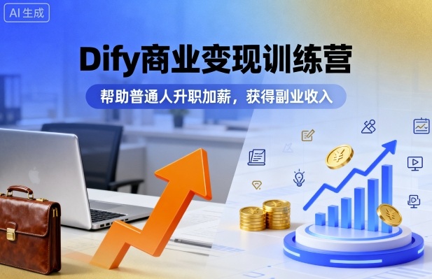 Dify商业变现训练营，帮助普通人升职加薪，获得副业收入_就是爱分享