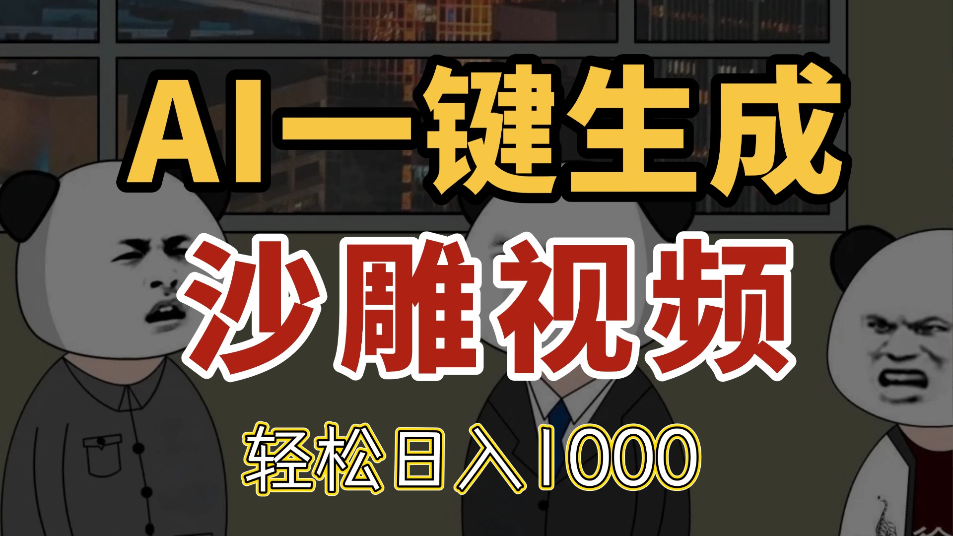 AI一键生成沙雕视频，一条视频千万播放，轻松日入1000_就是爱分享