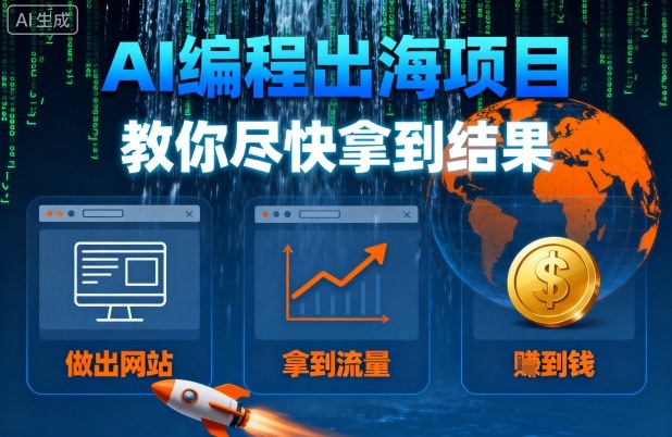 AI编程出海项目，教你尽快拿到结果-做出网站、拿到流量、賺到钱_就是爱分享