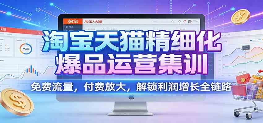 淘宝天猫精细化爆品运营集训：免费流量，付费放大，解锁利润增长全链路_就是爱分享