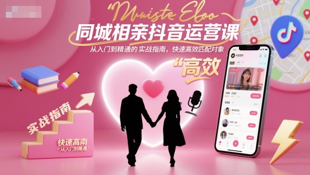 同城相亲抖音运营课，从入门到精通的实战指南，快速高效匹配对象_就是爱分享