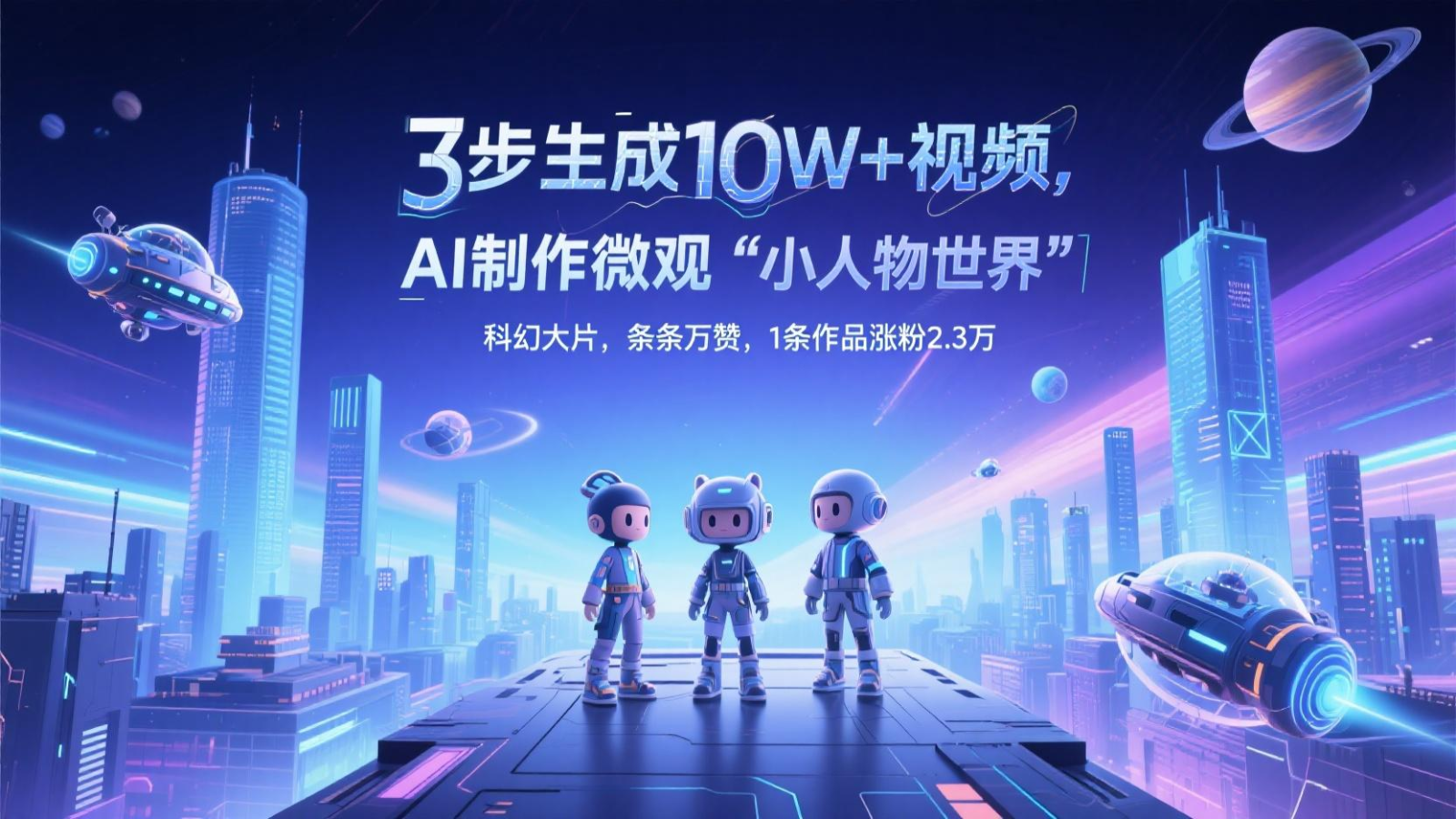 三步生成10W+视频，AI制作微观“小人物世界”科幻大片，条条万赞，1条作品涨粉2.3万_就是爱分享