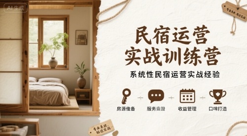 民宿运营实战训练营，系统性民宿运营实战经验_就是爱分享
