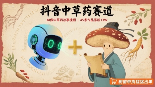 抖音中草药赛道，用AI做中草药故事视频，45条作品涨粉13W，橱窗带货猛猛出单_就是爱分享