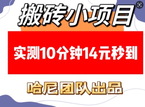 搬砖小项目，实测10分钟14元秒到，每天稳定几张(赠送必看稳定)_就是爱分享