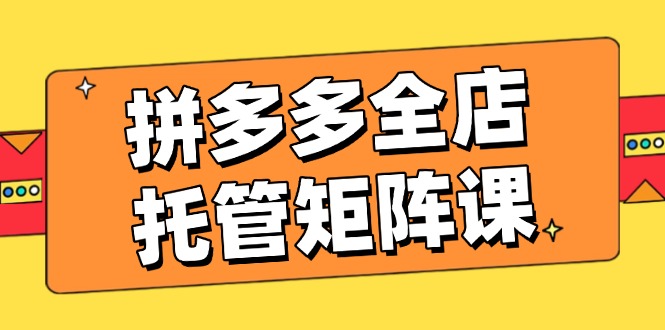 拼多多全店托管矩阵课，盈利动销玩法，高效计划设置，提升店铺效益_就是爱分享