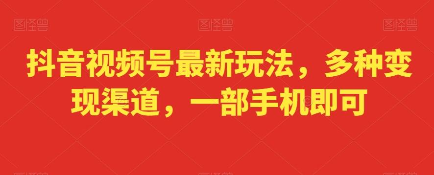 抖音视频号最新玩法，多种变现渠道，一部手机即可_就是爱分享