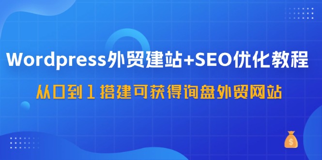 WordPress外贸建站+SEO优化教程，从0到1搭建可获得询盘外贸网站(57节课)_就是爱分享