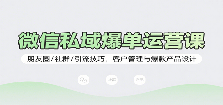 微信私域爆单运营课：朋友圈/社群/引流技巧，客户管理与爆款产品设计_就是爱分享