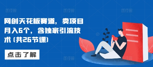 网创天花板赛道，卖项目月入6个，含独家引流技术(共26节课)_就是爱分享
