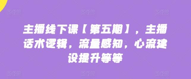 主播线下课【第五期】，主播话术逻辑，流量感知，心流建设提升等等_就是爱分享