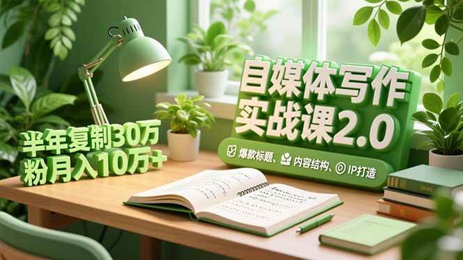 （16734期）自媒体写作实战课2.0，爆款标题、内容结构、IP打造，半年复制30万粉月入10万+_就是爱分享
