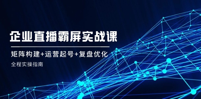 企业直播霸屏实战课：矩阵构建+运营起号+复盘优化，全程实操指南_就是爱分享
