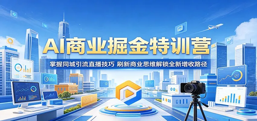 AI商业掘金特训营：掌握同城引流直播技巧，刷新商业思维解锁全新增收路径_一起云网创