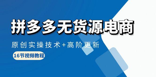 (10015期)拼多多无货源电商，原创实操技术+高阶更新(16节视频教程)_就是爱分享