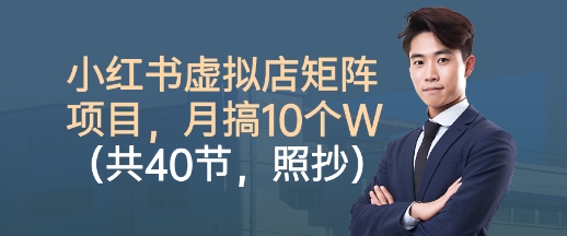 小红书虚拟店矩阵项目，照抄照做，月搞1W+（共40节）_就是爱分享