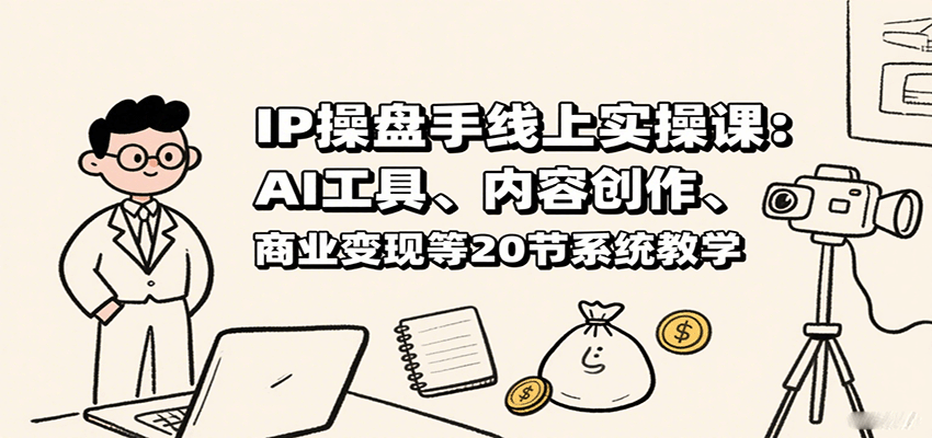 IP操盘手线上实操课：AI工具、内容创作、商业变现等20节系统教学_就是爱分享