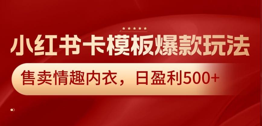 小红书卡模板爆款玩法，售卖情趣内衣，日盈利500+【揭秘】_就是爱分享