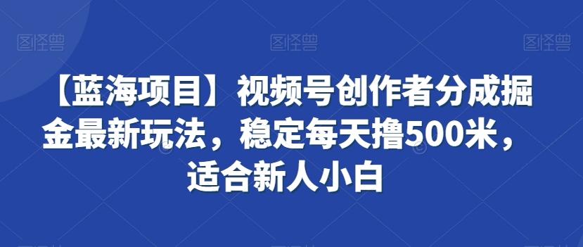【蓝海项目】视频号创作者分成掘金最新玩法，稳定每天撸500米，适合新人小白【揭秘】_就是爱分享