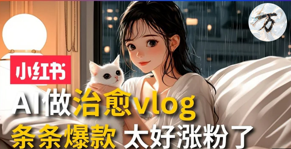 AI治愈系vlog动画视频，小红书1个月轻松涨粉破万，商单报价1500+日入2000+_就是爱分享