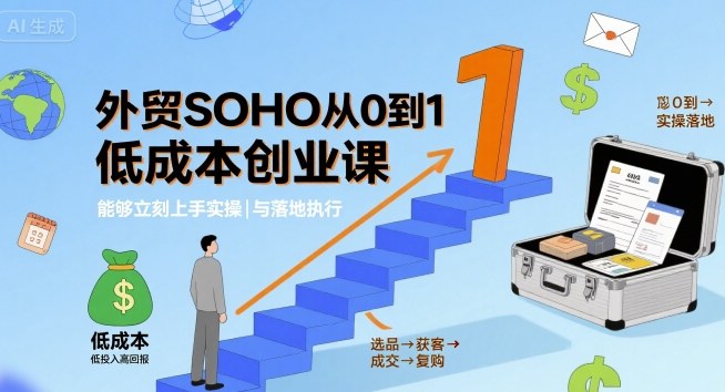 外贸SOHO从0到1低成本创业课，能够立刻上手实操与落地执行_就是爱分享