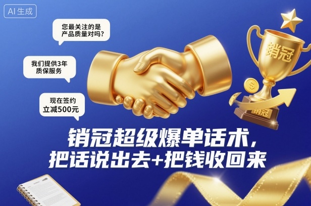 销冠超级爆单话术，把话说出去+把钱收回来_就是爱分享