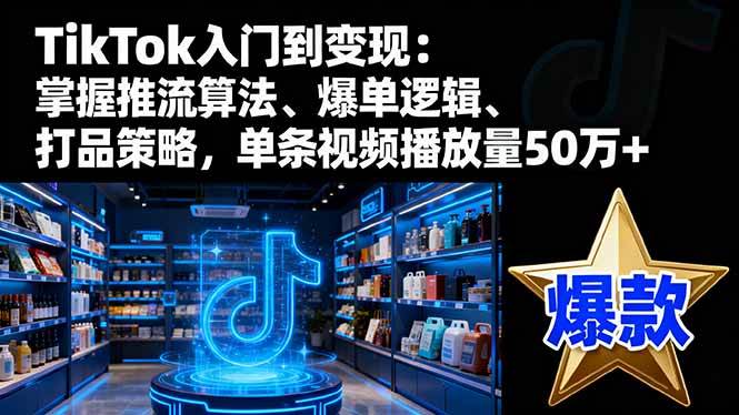 （16367期）TikTok入门到变现：掌握推流算法、爆单逻辑、打品策略，单条视频播放量50w_就是爱分享