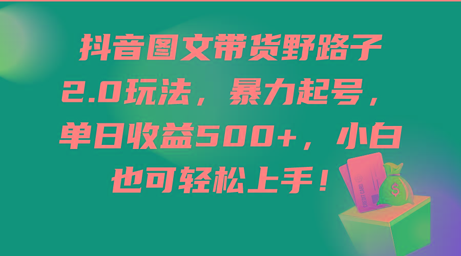 (9790期)抖音图文带货野路子2.0玩法，暴力起号，单日收益500+，小白也可轻松上手！_就是爱分享