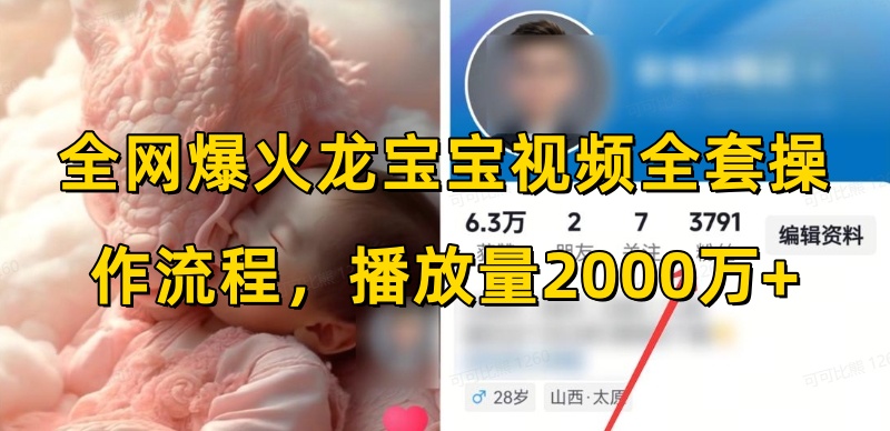 全网爆火龙宝宝视频全套操作流程，播放量2000万+_就是爱分享