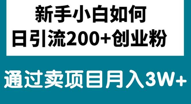 新手小白日引流200+创业粉,通过卖项目月入3W+_就是爱分享