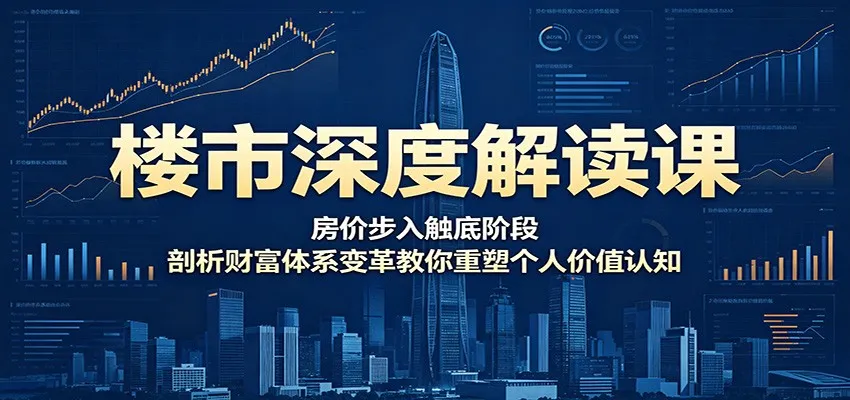 楼市深度解读课：房价步入触底阶段，剖析财富体系变革教你重塑个人价值认知_一起云网创