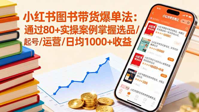 （16015期）小红书图书带货爆单法：通过80+实操案例掌握选品/起号/运营/日均1000+收益_就是爱分享