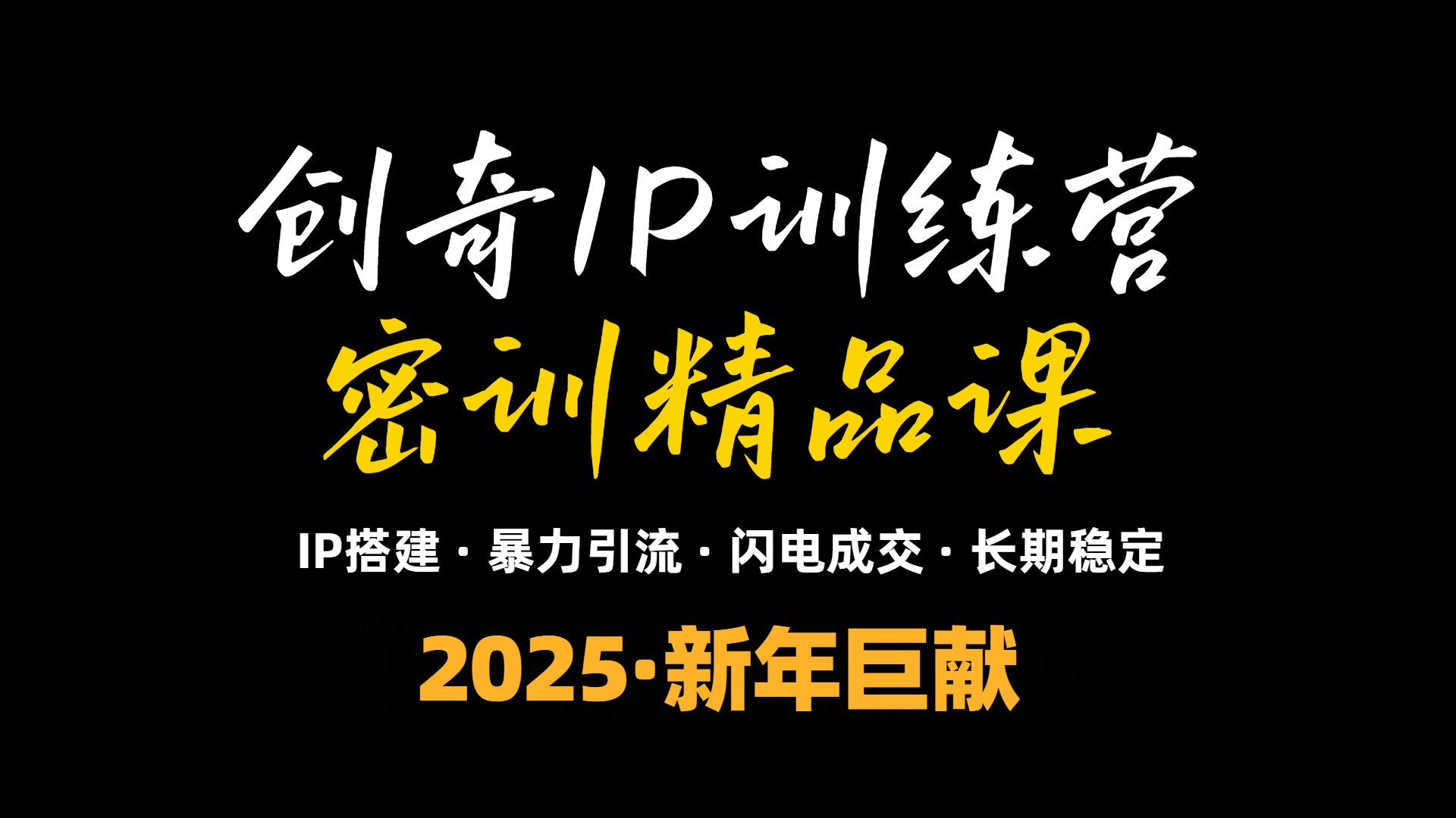 2025年“知识付费IP训练营”小白避坑年赚百万，暴力引流，闪电成交_就是爱分享