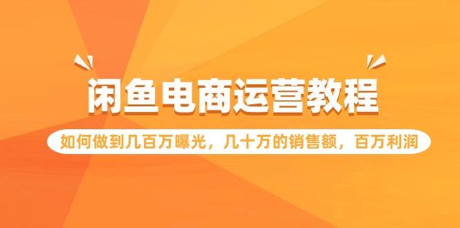 (9560期)闲鱼电商运营教程：如何做到几百万曝光，几十万的销售额，百万利润_就是爱分享