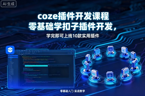 coze插件开发课程，零基础学扣子插件开发，学完即可上线10款实用插件_就是爱分享